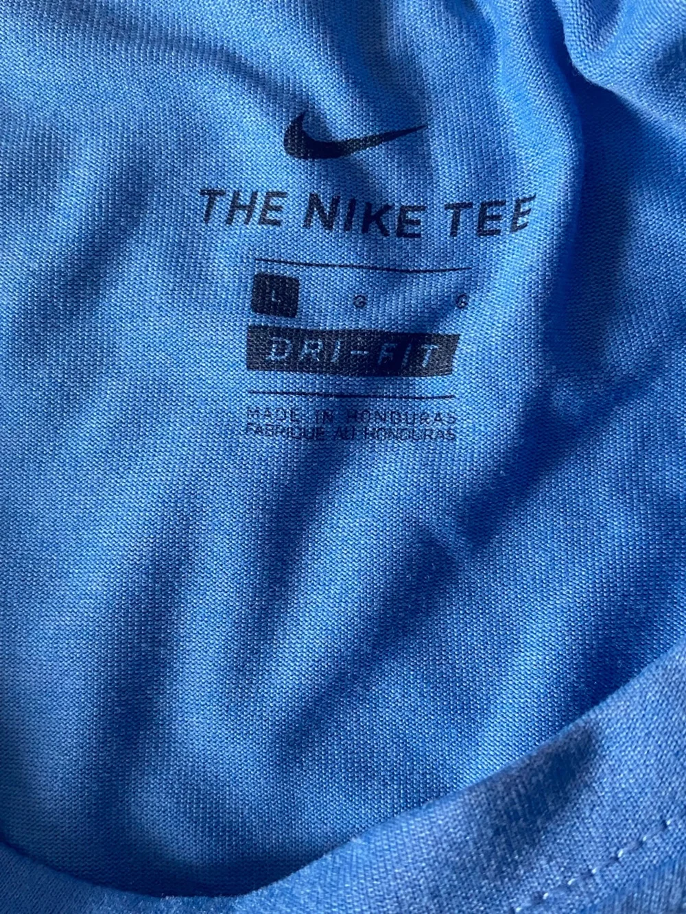Nike Blue Crew T-Shirt with Black Print